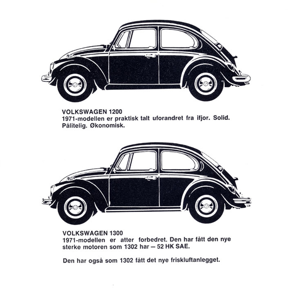 1971 Danish Volkswagen 1302 brochure page 5