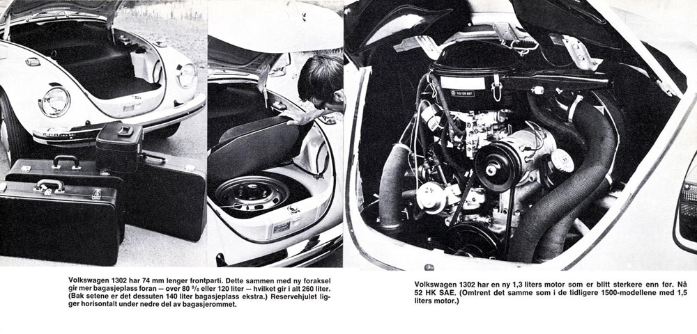 1971 Danish Volkswagen 1302 brochure page 3