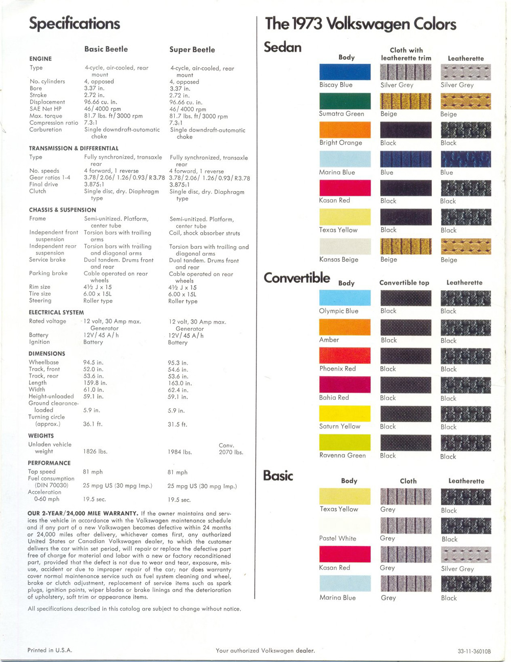 1973 Volkswagen brochure page 8