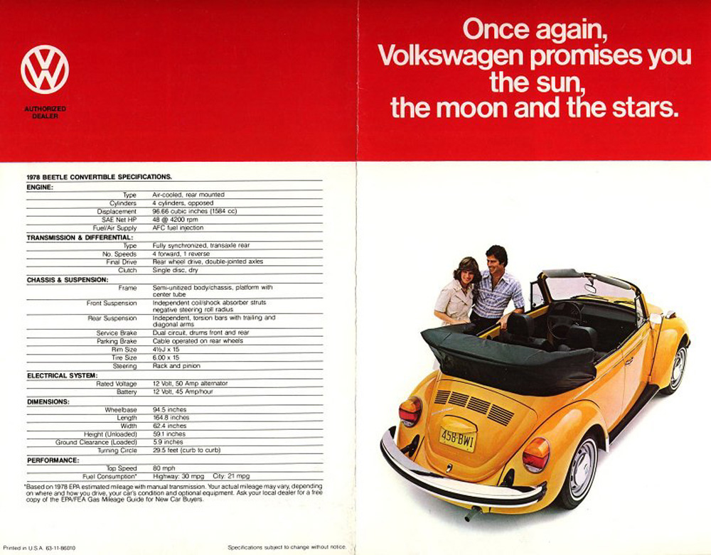 1978 Super Beetle - Vintage VW Ad