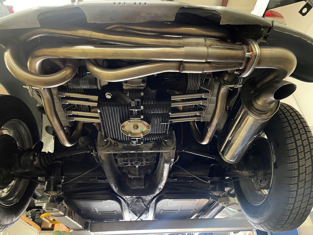 Baja Super Beetle engine in place and running