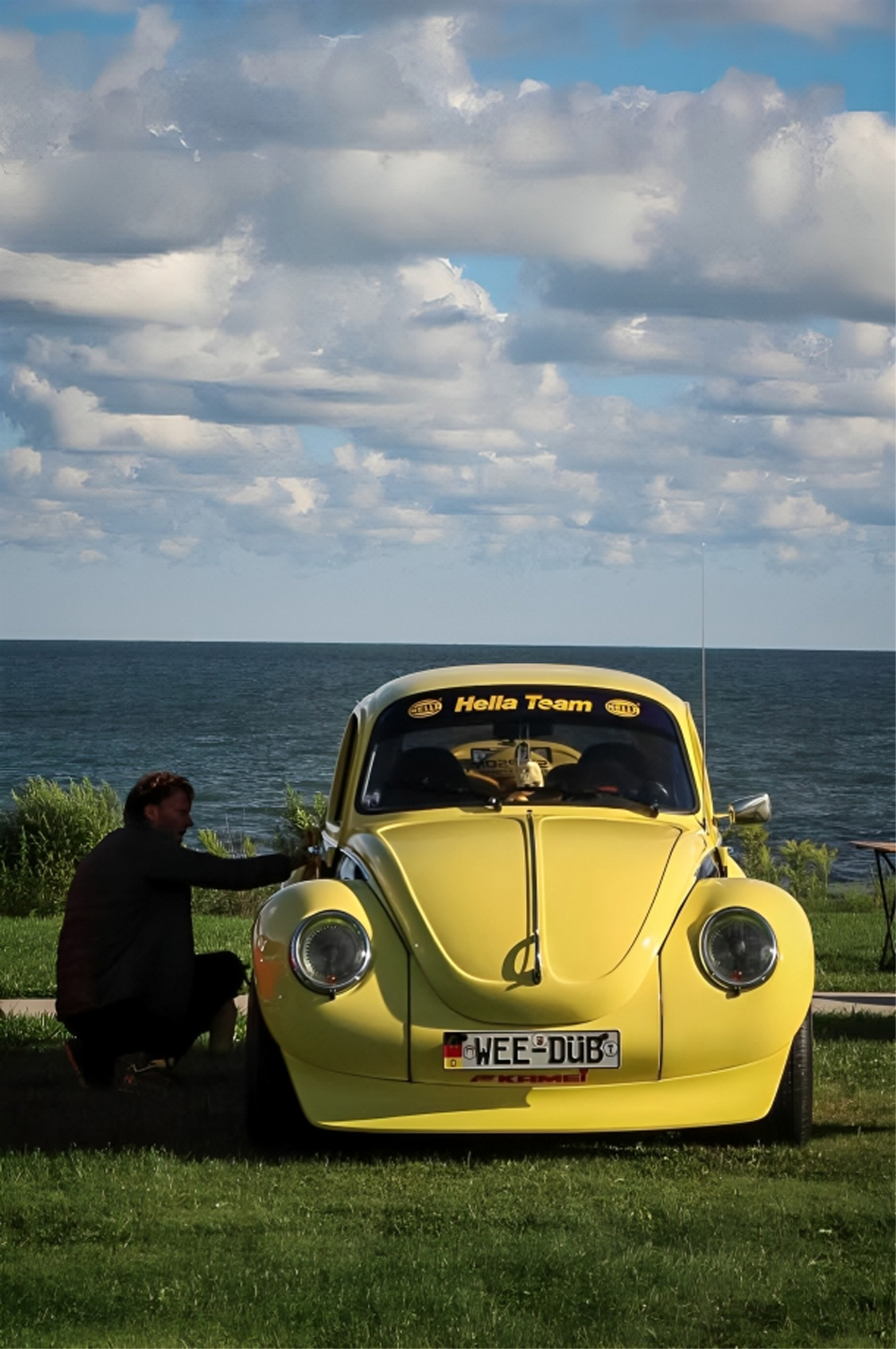 Custom 1973 Super Beetle at a Ohio car show representing the iconic Hot Wheels style