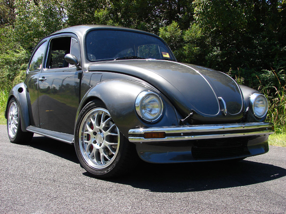 Custom Volkswagen Super Beetle, often referred to as a German Look or Cal Look modification,.