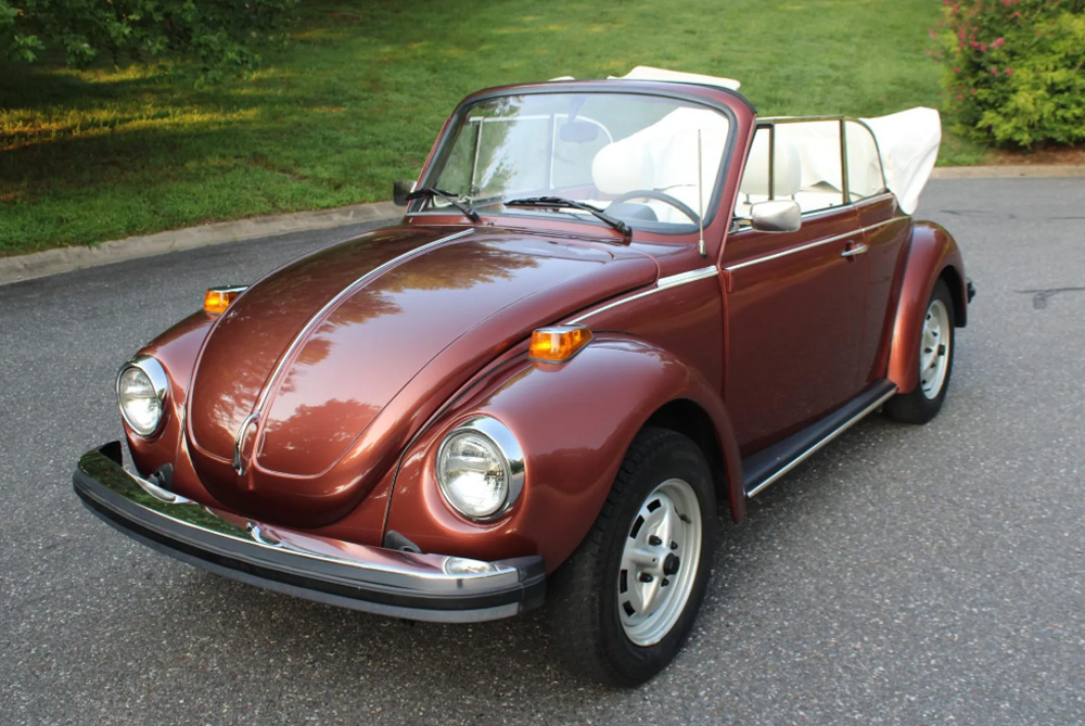 A beautiful yellow 1303 Super Beetle convertible