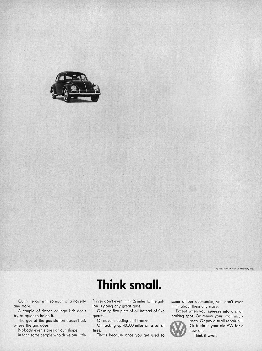 Volkswagen Think Small ad