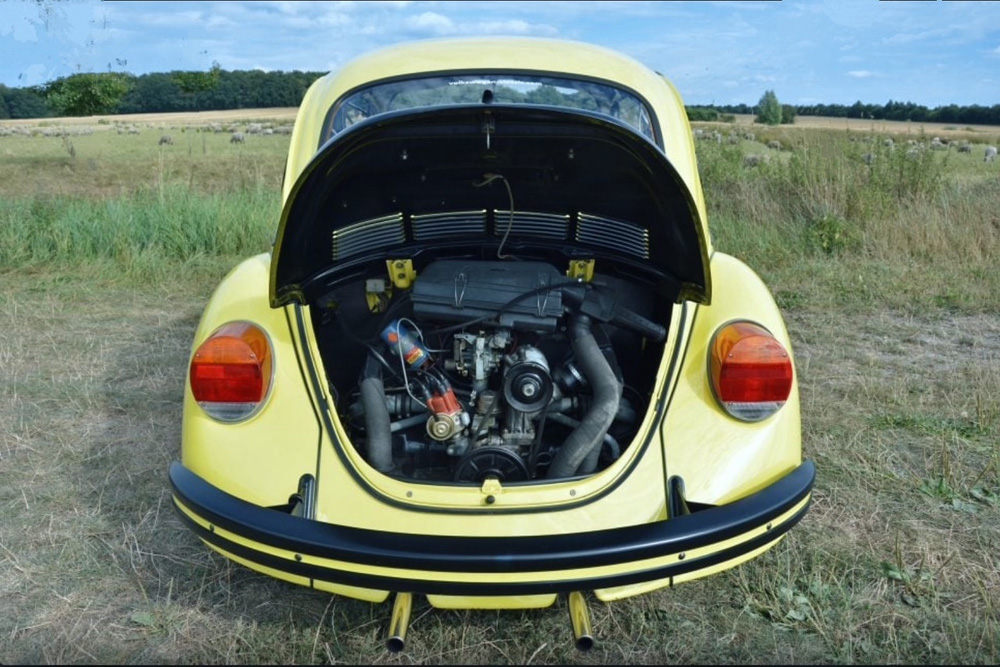 The Yellow and Black Racer speeds by