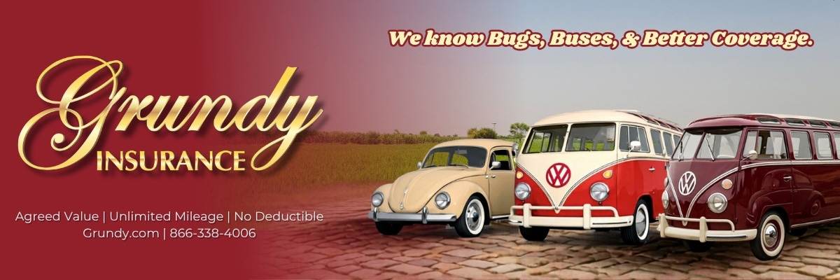 Grundy Insurance ad for classic Volkswagen and collector vehicle protection