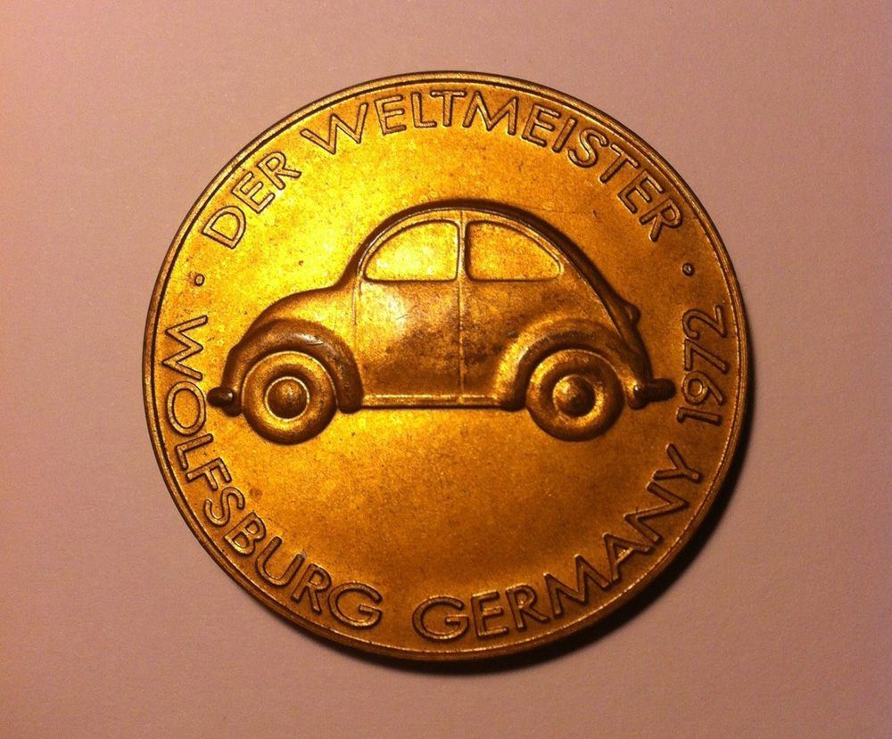 World Champion Beetle golden medallion