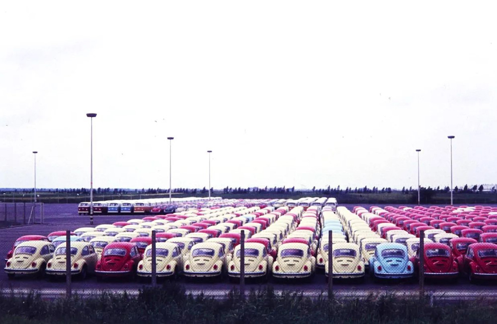 1971 models lined up at the storage yard in Emden, waiting to be shipped overseas