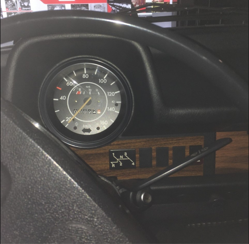 Speedometer of the 'home made' last ever Beetle to be made at Volkswagen Brussels in 1975